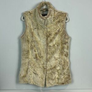 Kristen Blake Cream Faux Fur Vest M